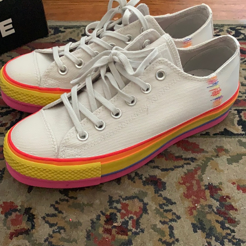 Platform Multi Color Converse Lo Tops